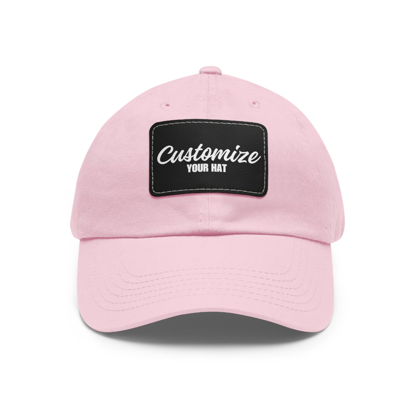 Custom Design Dad Hat with Leather Patch (Rectangle)