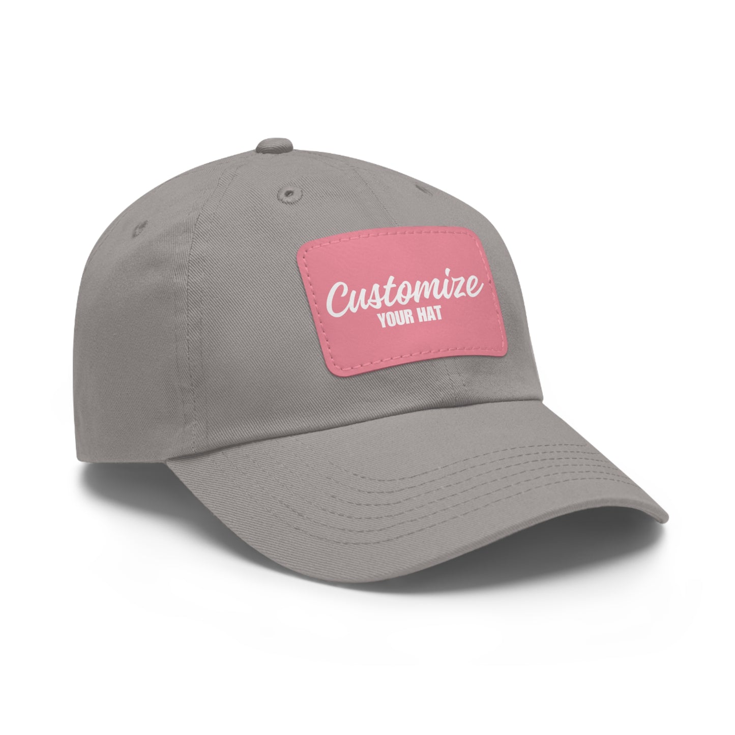 Custom Design Dad Hat with Leather Patch (Rectangle)