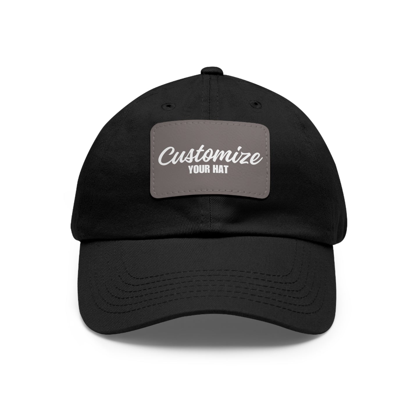 Custom Design Dad Hat with Leather Patch (Rectangle)