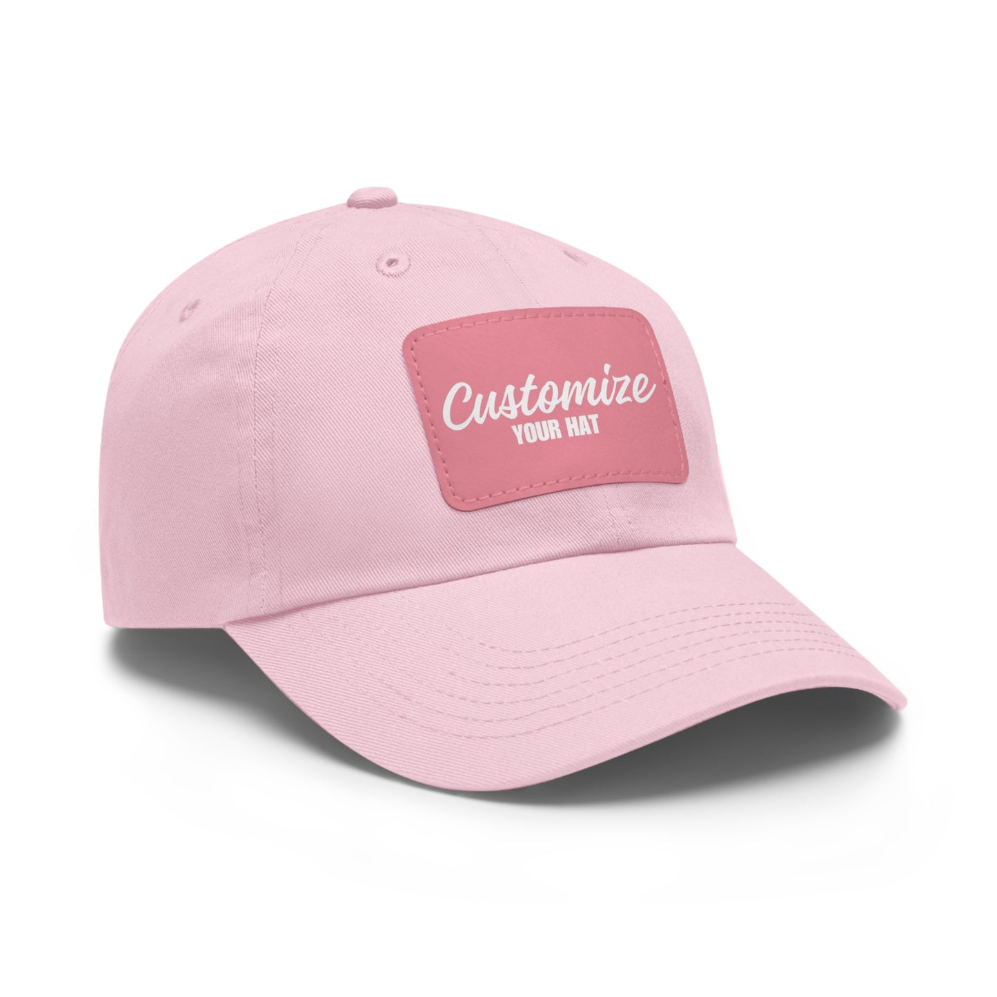 Custom Design Dad Hat with Leather Patch (Rectangle)