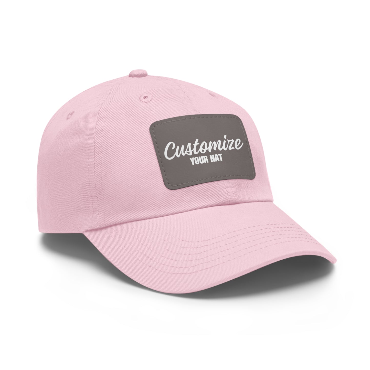 Custom Design Dad Hat with Leather Patch (Rectangle)