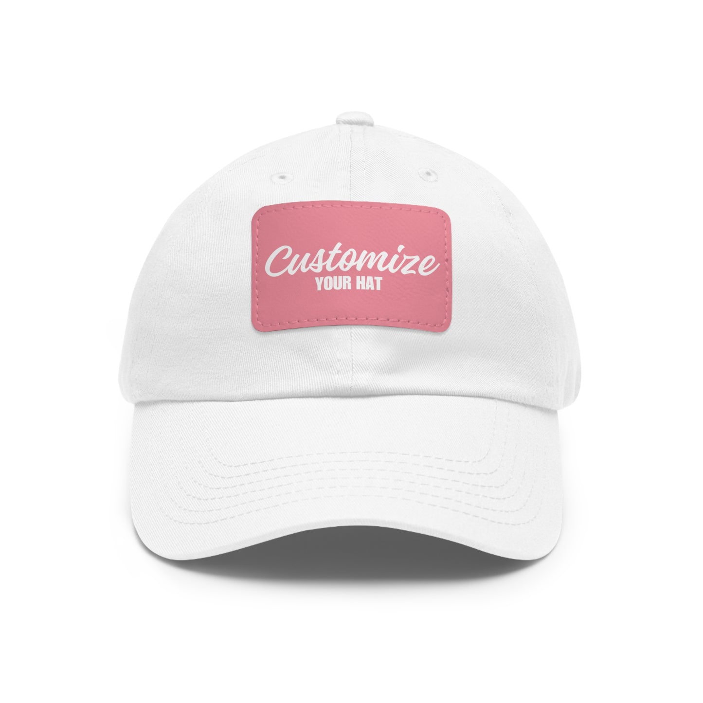 Custom Design Dad Hat with Leather Patch (Rectangle)