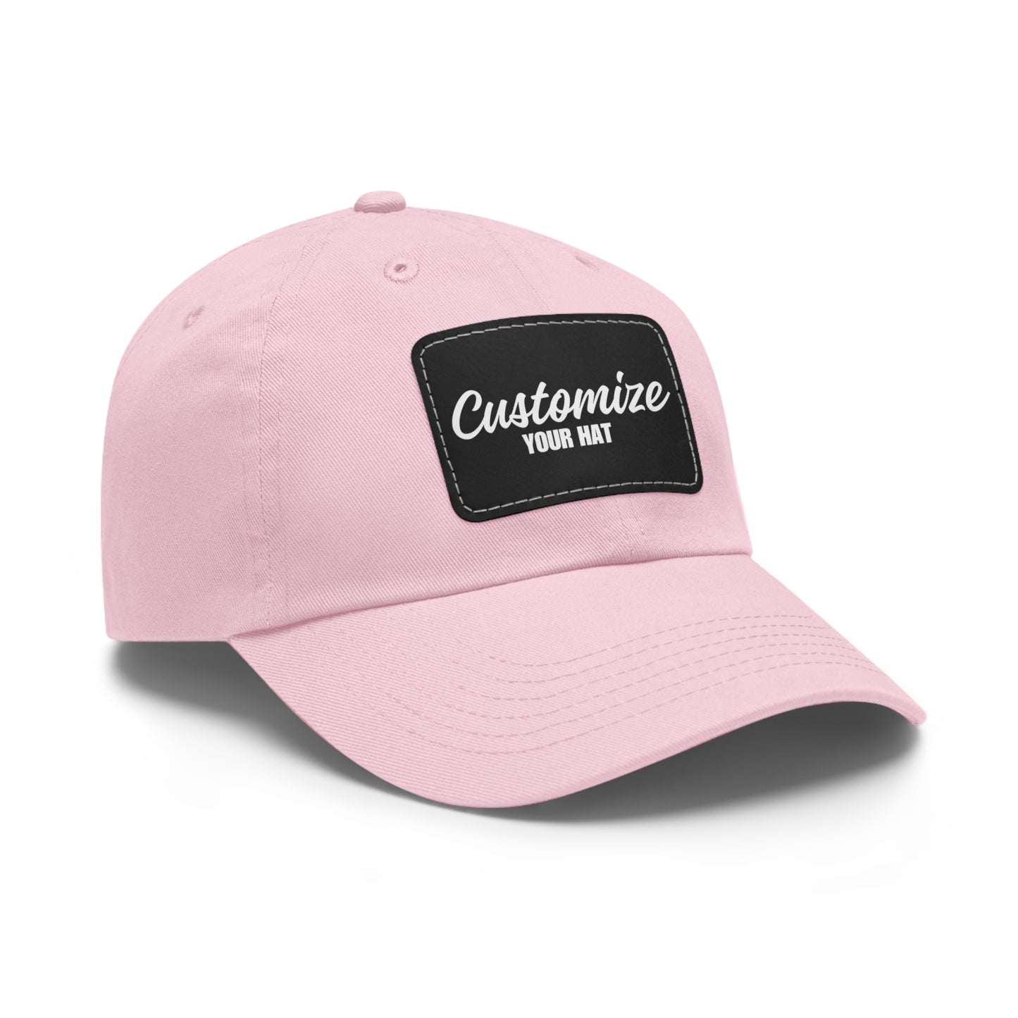 Custom Design Dad Hat with Leather Patch (Rectangle)