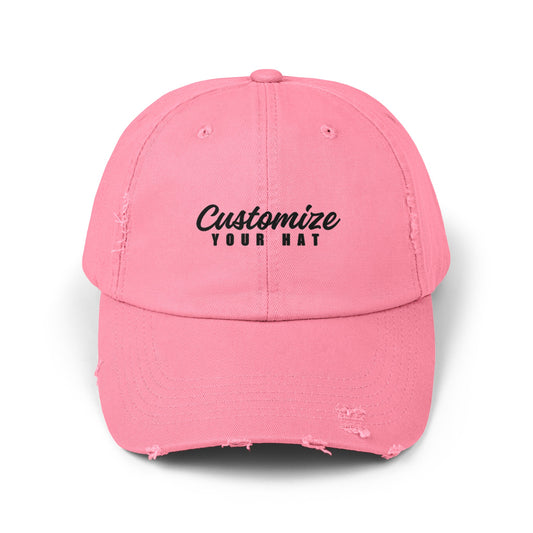 Custom Design Unisex Distressed Cap