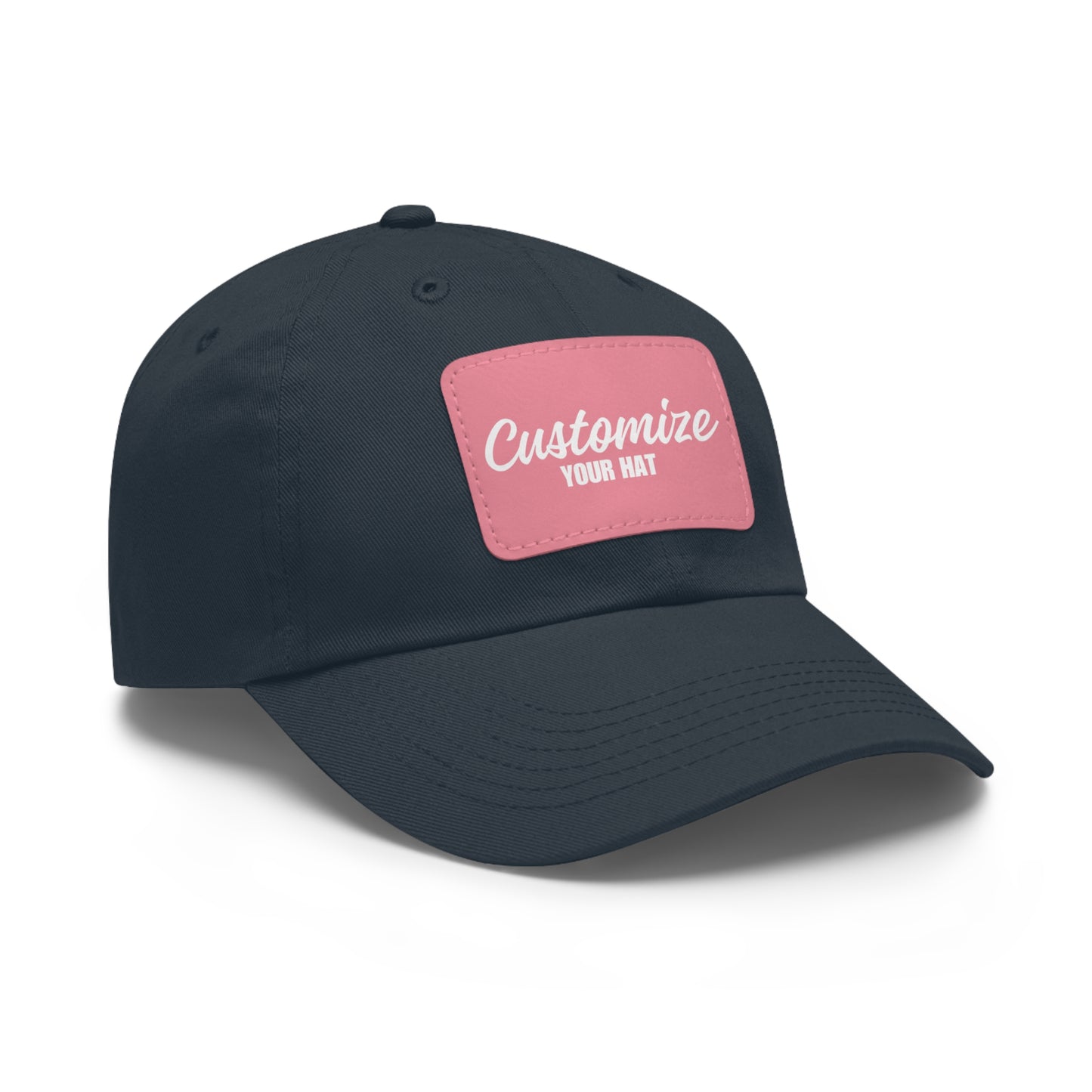 Custom Design Dad Hat with Leather Patch (Rectangle)