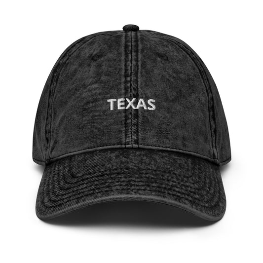 Texas Embroidered Vintage Cotton Twill Cap